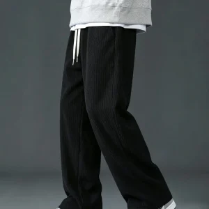 Autumn Winter Warm Motorcycle Jogger Corduroy Pants Men Tech Fleece Sweatpants Casual Harem Pants Male Sport Thermal Trousers