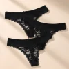 Awesomea 3Pcs Women’s Lace Bow Underwear – Soft Comfortable Low Waist Panties – Breathable Stretchy Seamless Lightweight Briefs