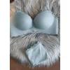 BANERDANNI セクシーWomen One‑Piece Wireless Bra Set , Seamless Push‑Up Brassiere, Small Bust Anti‑Sag Side Lift Soft Daily Lingerie