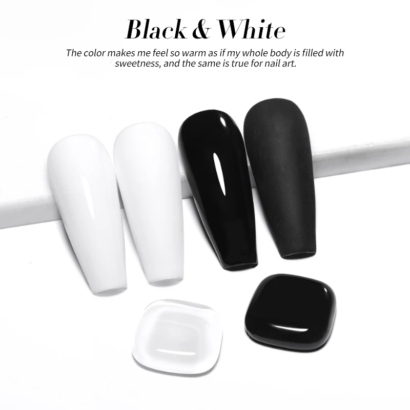 BORN PRETTY 250g Pure Black White Color Gel Nail Polish Semi Permanent Jelly Nude Gel Refilled Package Soak Off UV LED Gel - Image 3