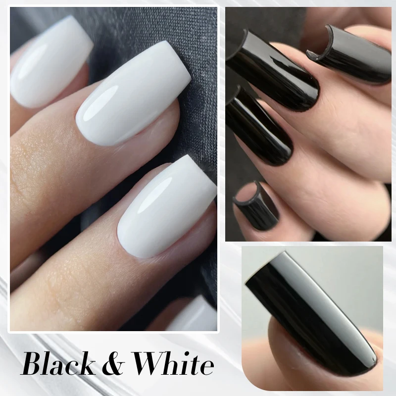 BORN PRETTY 250g Pure Black White Color Gel Nail Polish Semi Permanent Jelly Nude Gel Refilled Package Soak Off UV LED Gel - Image 4