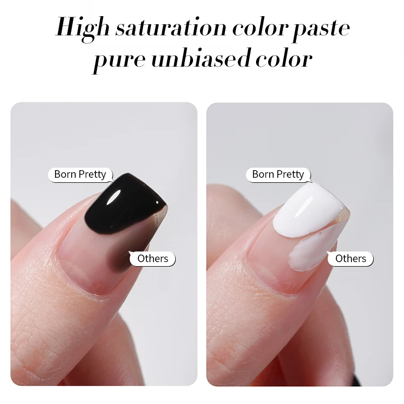 BORN PRETTY 250g Pure Black White Color Gel Nail Polish Semi Permanent Jelly Nude Gel Refilled Package Soak Off UV LED Gel - Image 5