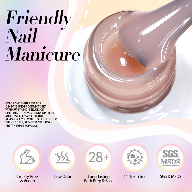 BORN PRETTY 83 Colors 10ml Jelly Nude Gel Nail Polish Autumn Amber Semi Transparent Manicure Soak off UV LED Nails Gel Varnish - Image 6