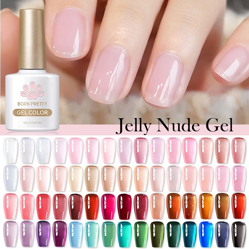BORN PRETTY 83 Colors 10ml Jelly Nude Gel Nail Polish Autumn Amber Semi Transparent Manicure Soak off UV LED Nails Gel Varnish - Image 3