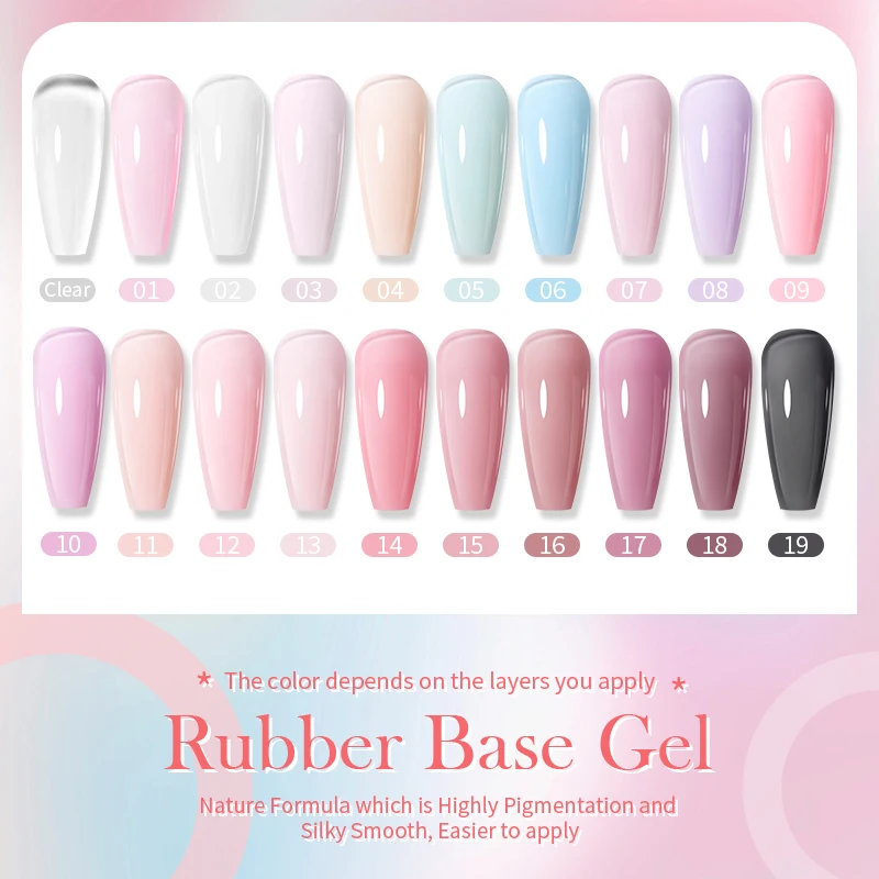 BORN PRETTY Milky Pink Rubber Base Gel Nail Polish Glitter 15ml Semi-Permanent Varnish Soak Off Self Leveling UV LED Gel - Image 2