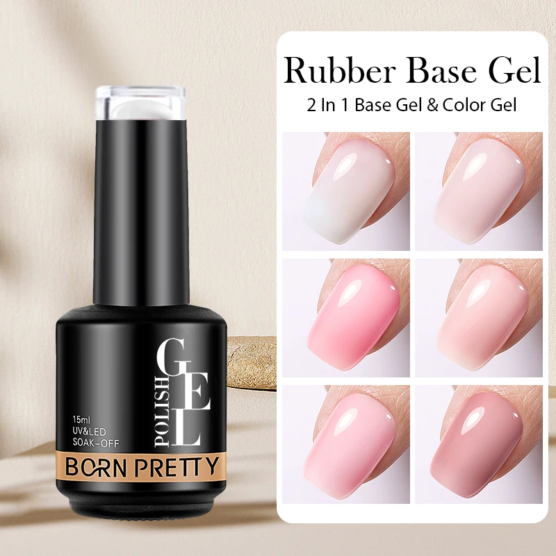 BORN PRETTY Milky Pink Rubber Base Gel Nail Polish Glitter 15ml Semi-Permanent Varnish Soak Off Self Leveling UV LED Gel - Image 6