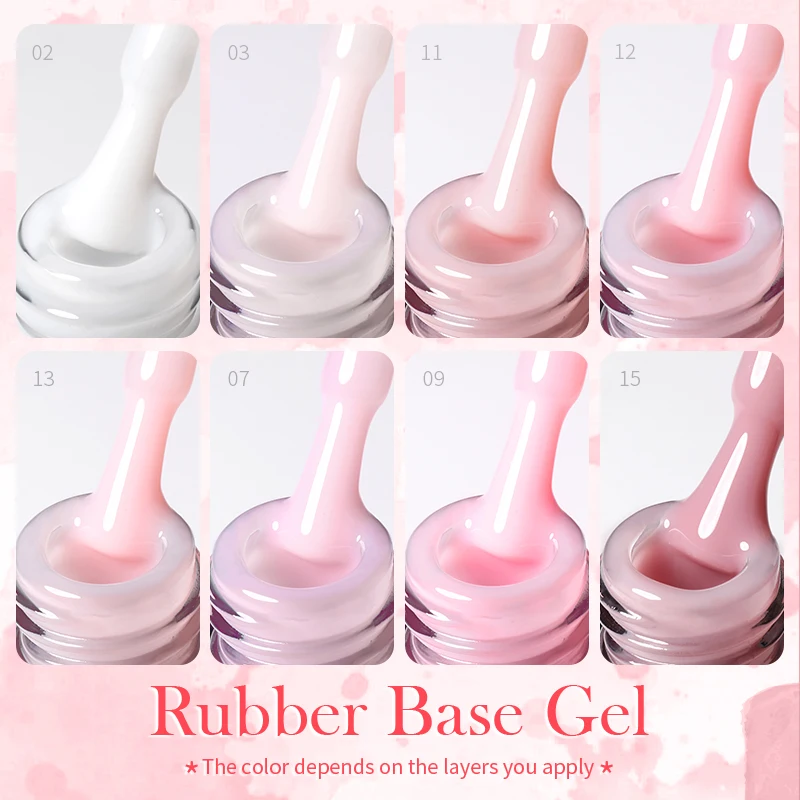 BORN PRETTY Milky Pink Rubber Base Gel Nail Polish Glitter 15ml Semi-Permanent Varnish Soak Off Self Leveling UV LED Gel - Image 3
