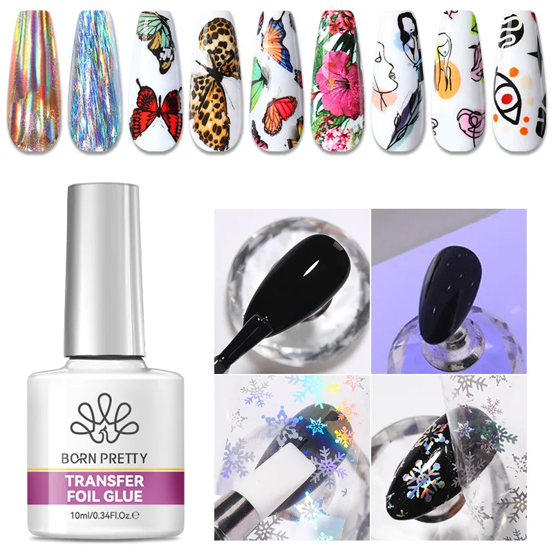 BORN PRETTY Transfer Foil Nail Gel Polish Semi-Permanant Varnish For Adhesive Sticker Nail Glue Soak Off UV LED Gel Nail Art Man - Image 2
