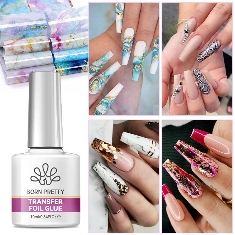 BORN PRETTY Transfer Foil Nail Gel Polish Semi-Permanant Varnish For Adhesive Sticker Nail Glue Soak Off UV LED Gel Nail Art Man - Image 5