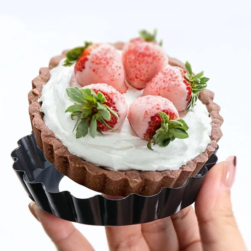 Baking Tool Cake Molds Nonstick Carbon Steel Round Quiche Pan Molds Pie Pizza Cake Mold Removable Loose Bottom Round Bakeware - Image 3