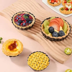 Baking Tool Cake Molds Nonstick Carbon Steel Round Quiche Pan Molds Pie Pizza Cake Mold Removable Loose Bottom Round Bakeware
