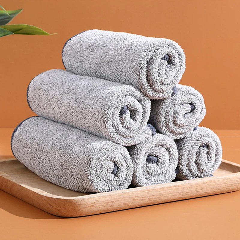 Bamboo Charcoal dish cloth Kitchen Cleaning Cloth Non-stick Oil Dish Towel Rags Napkins Tableware Household Clean Towel - Image 2