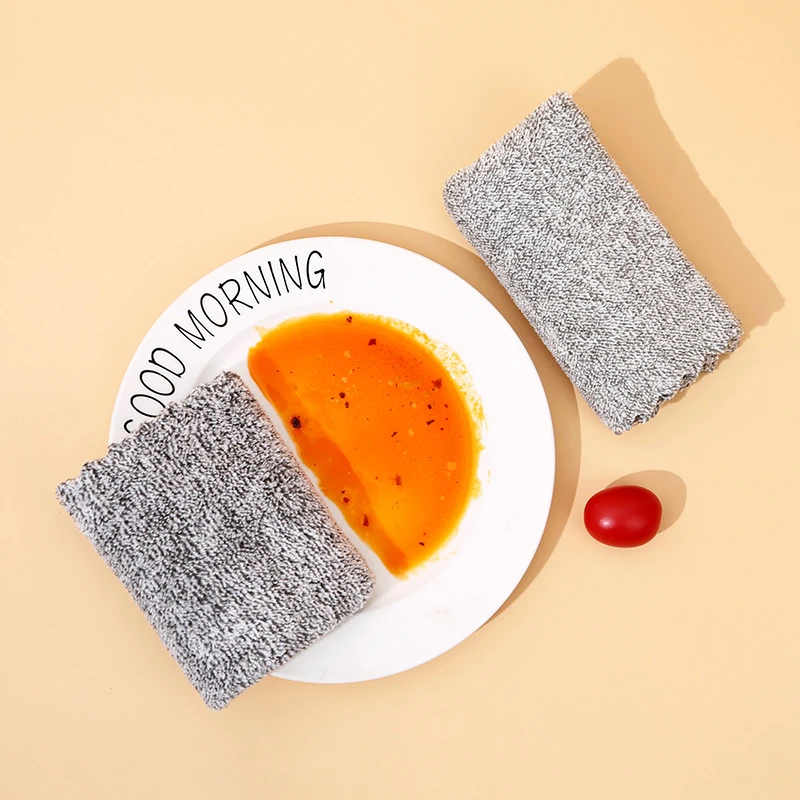 Bamboo Charcoal dish cloth Kitchen Cleaning Cloth Non-stick Oil Dish Towel Rags Napkins Tableware Household Clean Towel - Image 4