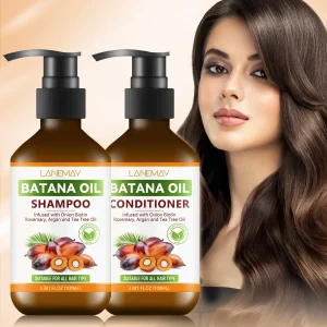 Batana Oil Shampoo & Conditioner Set – Nourish, Strengthen & Restore for All Hair Types.