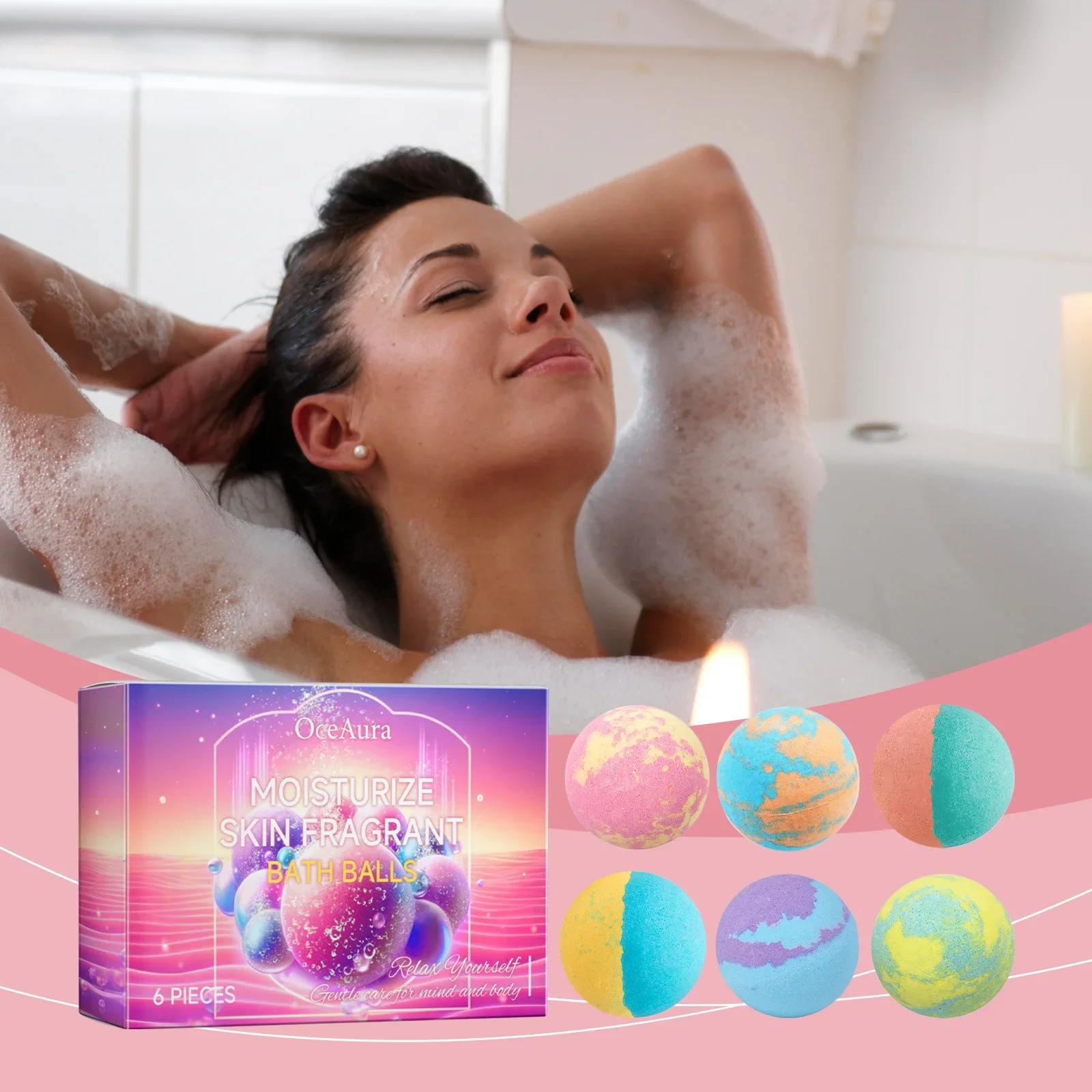 Bath Bombs For Children Adult Bathtub Bath Ball Persistent Fragrance Relieve Fatigue Stress Anxiety Relaxing Body Bath Bomb Set - Image 5