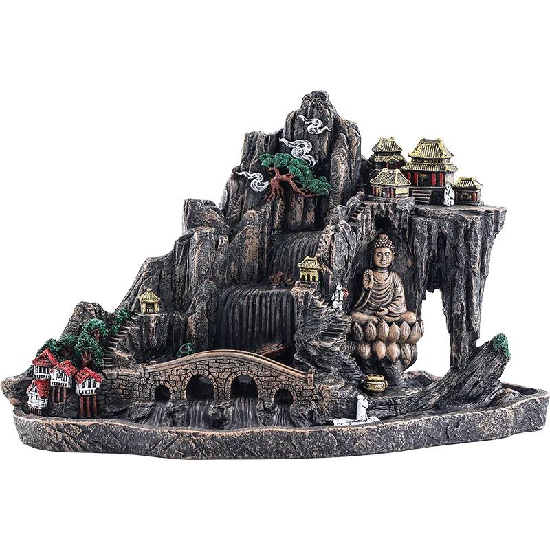 Big Size Furniture Ornaments Backflow Incense Burner Resin Incense Holder Buddhist Supplies for Home Decor Large Christmas Gift - Image 3