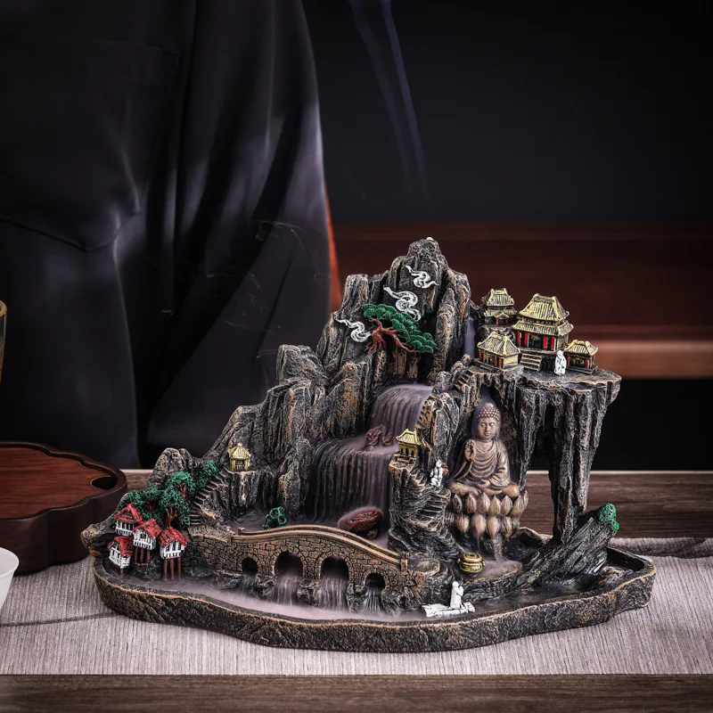 Big Size Furniture Ornaments Backflow Incense Burner Resin Incense Holder Buddhist Supplies for Home Decor Large Christmas Gift - Image 6