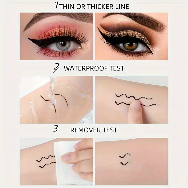 Black Waterproof, Sweat-Proof, and Smudge-Proof Eyeliner Creates a Natural Look and Glides on Quickly and Easily. - Image 4