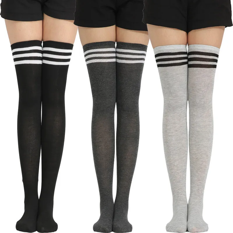 Black White Striped Long Socks Women Sexy Over Knee Thigh High Socks Over The Knee Stockings Ladies Girls Warm Long Tube Socks - Image 2