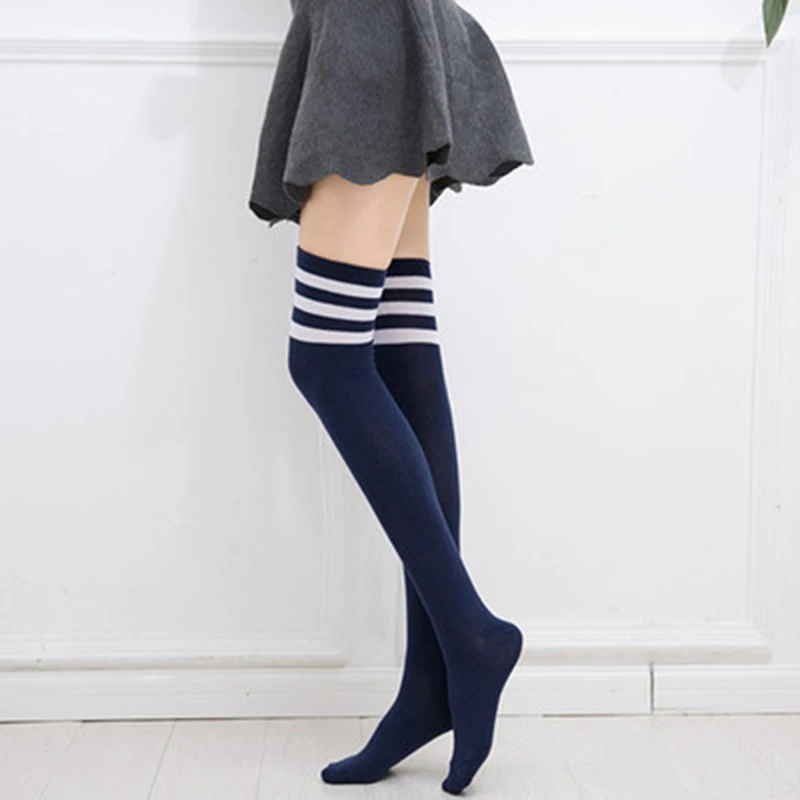 Black White Striped Long Socks Women Sexy Over Knee Thigh High Socks Over The Knee Stockings Ladies Girls Warm Long Tube Socks - Image 6