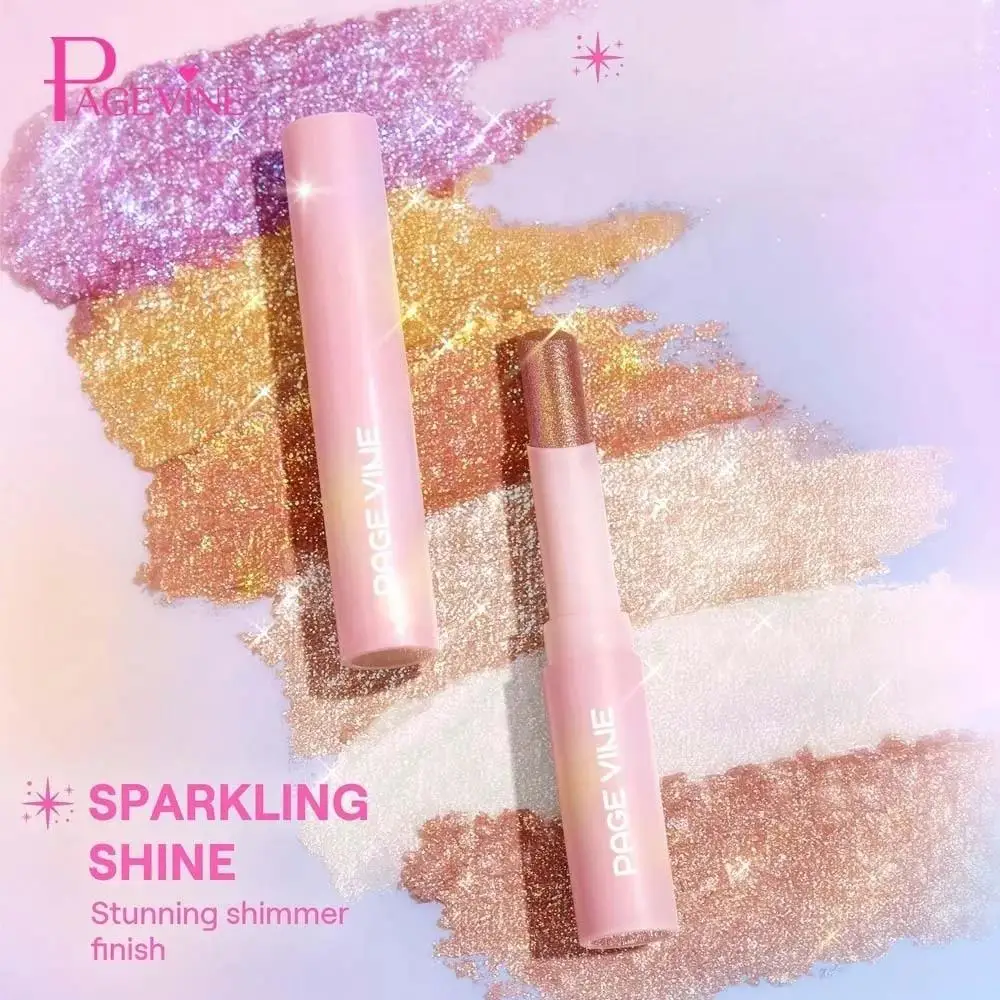 Blendable Vegan Jelly Eyeshadow Stick Lightweight Shimmer Highlighter Sparkle Crystal Glaze Private Label Makeup