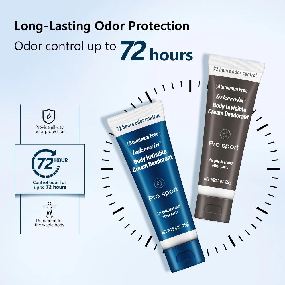 Body Invisible Deodorant 72h Long-lasting Odor Protection Natural Ingredients Aluminium Free Invisible Deodorizing Cream For Men - Image 6