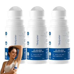 Bodywise Underarm Roll On Deodorant 4 Percent AHA BHA Formula Reduce Pigmentation Body Odor Care Dark Spots Control Body Odor