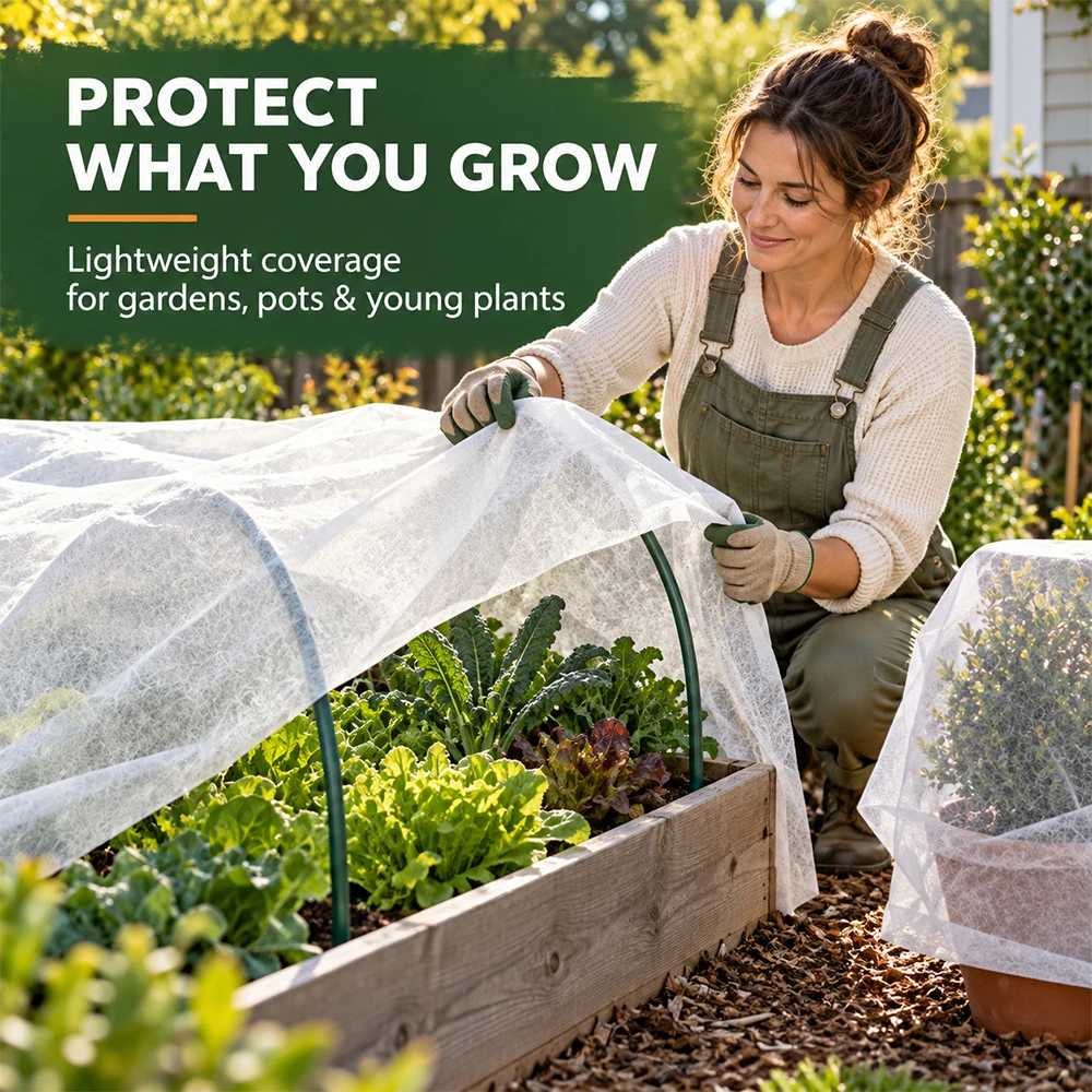 Breathable Plant Frost Protection Cover Light-Permitting PP Nonwoven Garden Fabric for Raised Beds Flowers and Vegetables Shield - Image 6