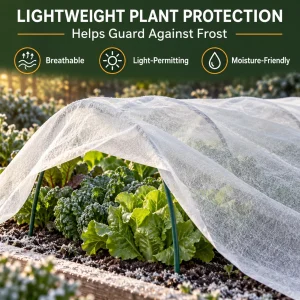 Breathable Plant Frost Protection Cover Light-Permitting PP Nonwoven Garden Fabric for Raised Beds Flowers and Vegetables Shield