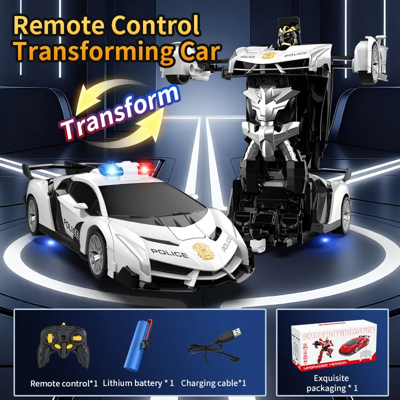 CD 1:18 Scale RC Car One Button Transform 360 Spin LED Lights 2.4GHz USB Rechargeable for 8-12 Yrs - Image 2