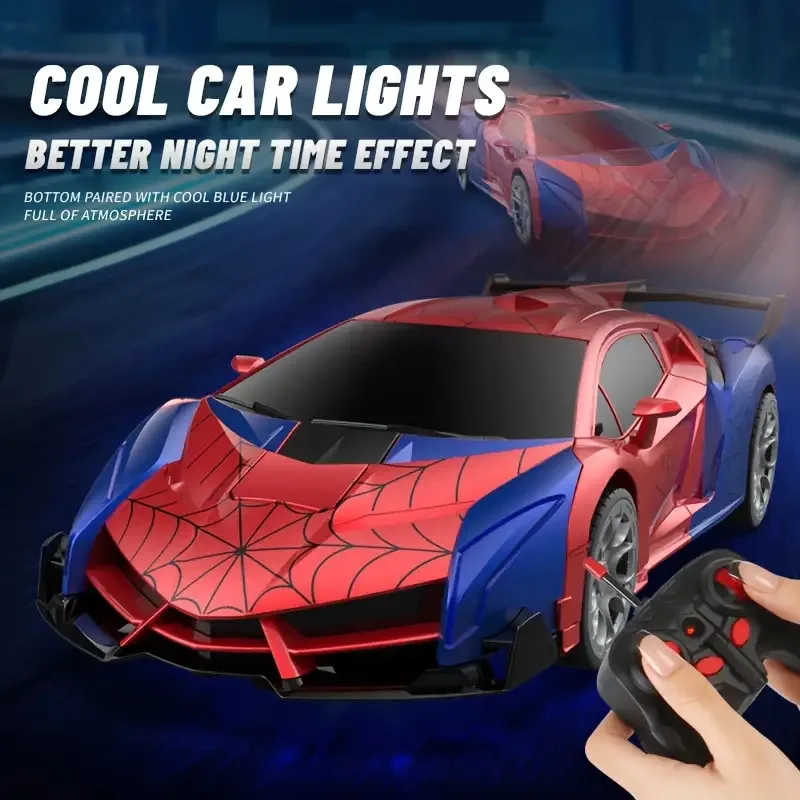 CD 1:18 Scale RC Car One Button Transform 360 Spin LED Lights 2.4GHz USB Rechargeable for 8-12 Yrs - Image 4