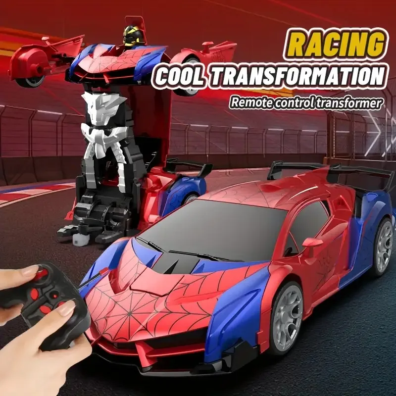 CD 1:18 Scale RC Car One Button Transform 360 Spin LED Lights 2.4GHz USB Rechargeable for 8-12 Yrs - Image 6