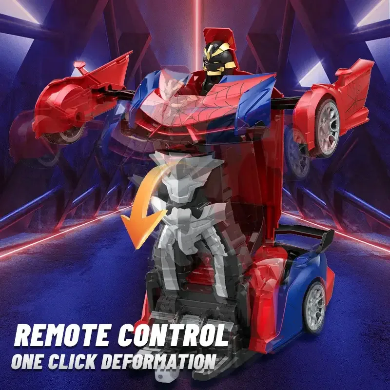 CD 1:18 Scale RC Car One Button Transform 360 Spin LED Lights 2.4GHz USB Rechargeable for 8-12 Yrs - Image 5