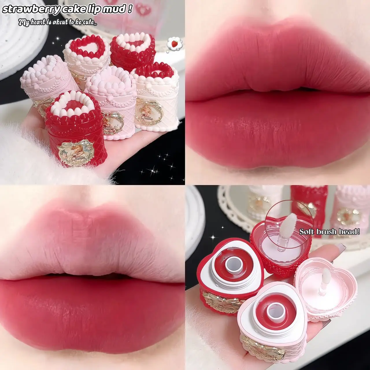 Cake Decor Velvet Lip Mud Matte Finish Non-stick Cup Long Lasting Lipstick for Daily & Party Makeup - Image 3