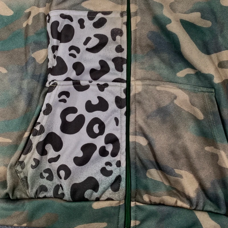Camouflage Leopard Printed Stitching Made Old Patchwork Aesthetics Hoodie Autumn Winter Long Sleeved Vintage Harajuku Streetwear - Image 5