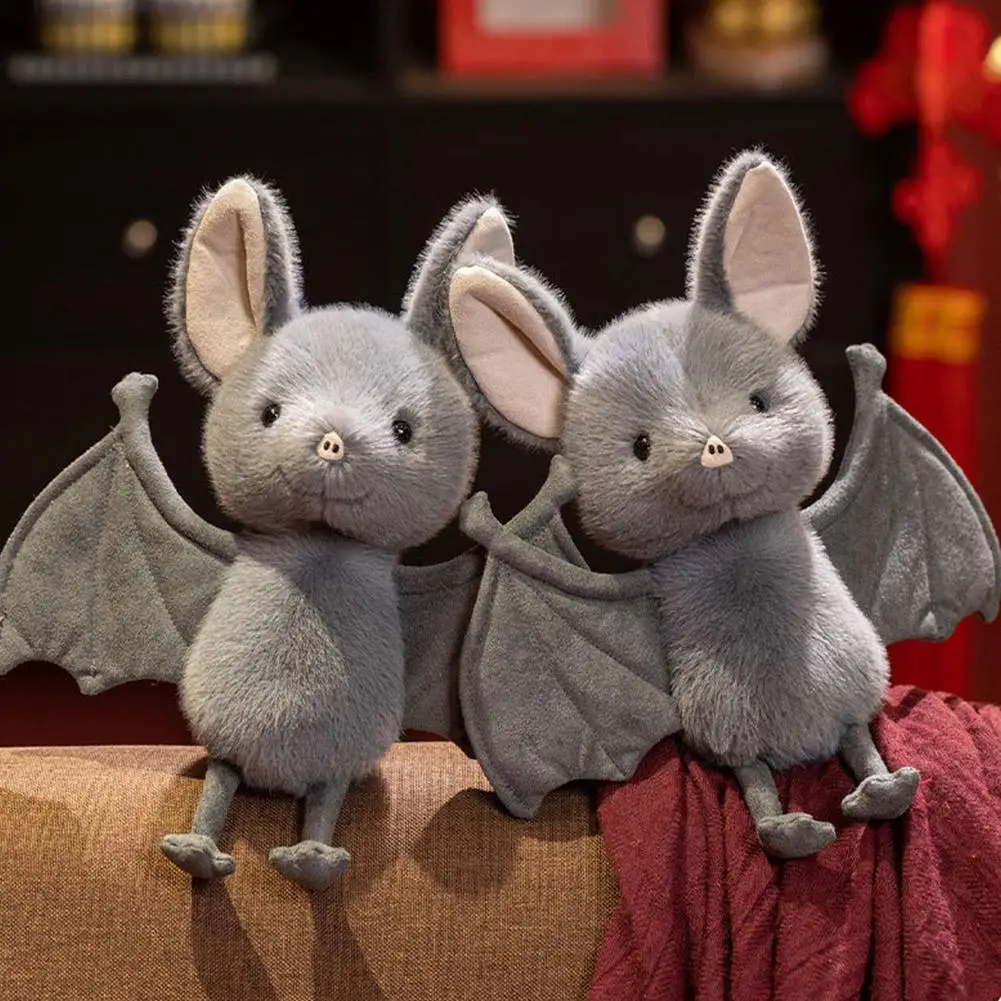 Cartoon Bat Plush Toy Soft Stuffed Animal for Car Rearview Mirror Hanging Decor Funny Design Fluffy Hanging Bat 20cm - Image 6