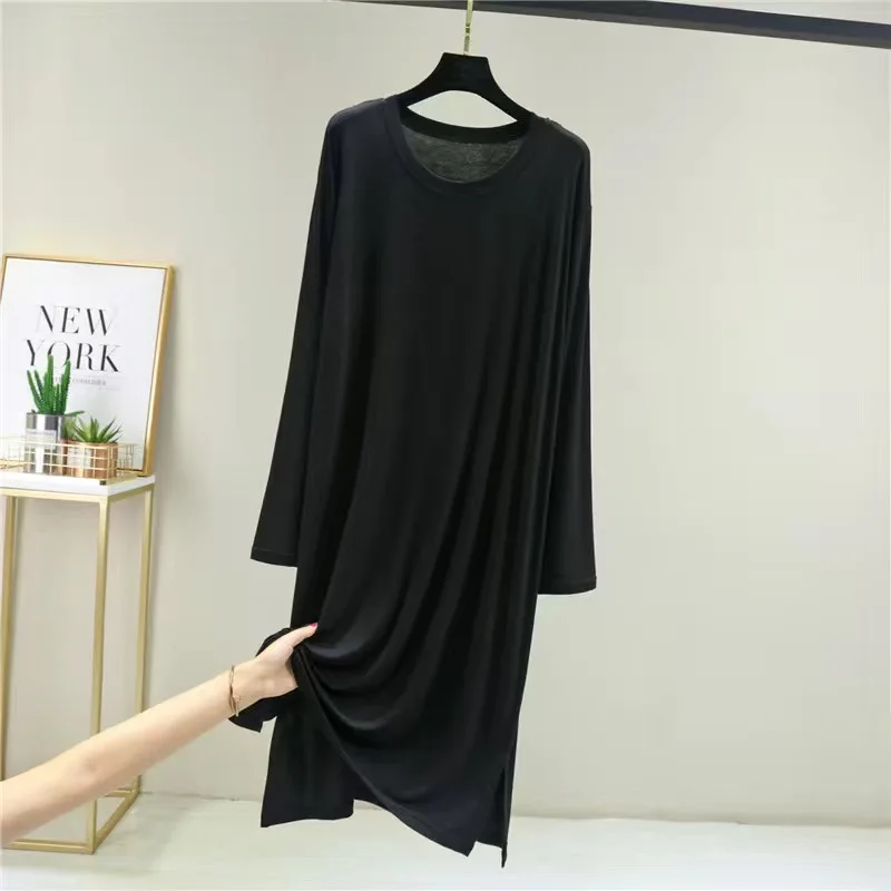 Casual Modal Cotton Comfortable Women's Pajamas Long Sleeve Nightgowns Loose Spring Autumn Night Dress Woman Sleep Shirts - Image 2