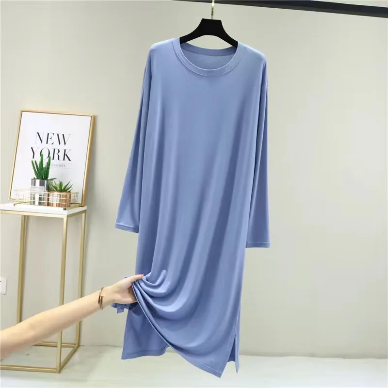 Casual Modal Cotton Comfortable Women's Pajamas Long Sleeve Nightgowns Loose Spring Autumn Night Dress Woman Sleep Shirts - Image 4