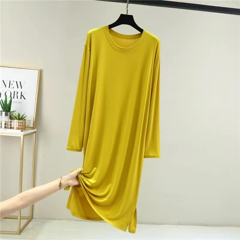Casual Modal Cotton Comfortable Women's Pajamas Long Sleeve Nightgowns Loose Spring Autumn Night Dress Woman Sleep Shirts - Image 3