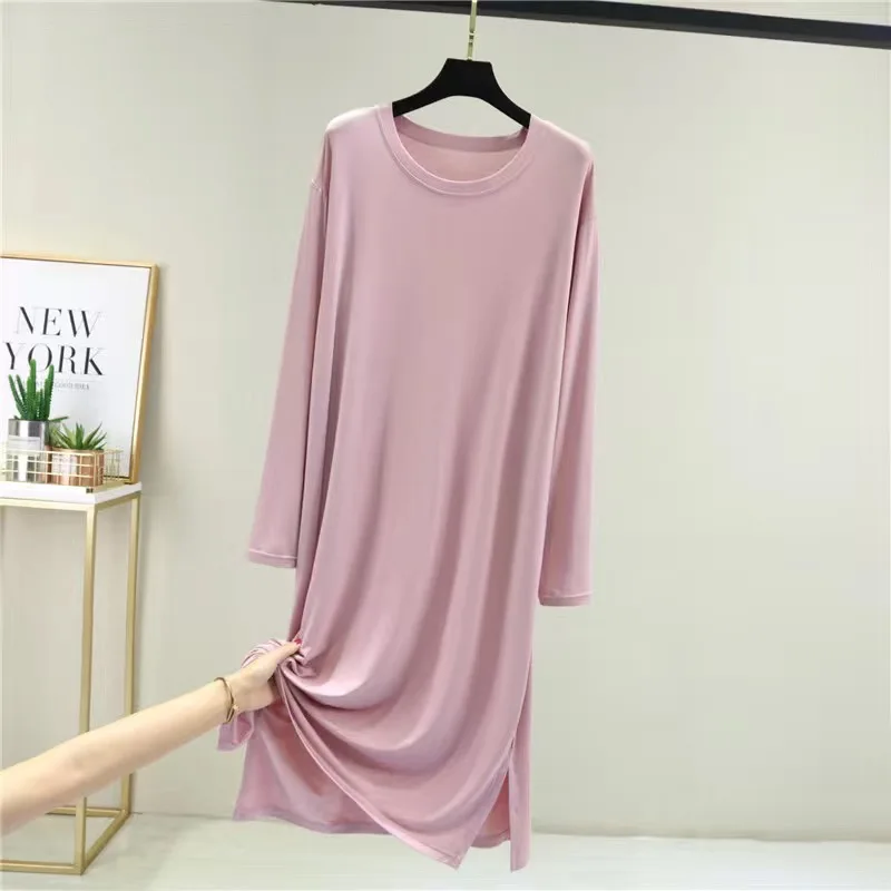 Casual Modal Cotton Comfortable Women's Pajamas Long Sleeve Nightgowns Loose Spring Autumn Night Dress Woman Sleep Shirts - Image 5