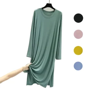 Casual Modal Cotton Comfortable Women's Pajamas Long Sleeve Nightgowns Loose Spring Autumn Night Dress Woman Sleep Shirts