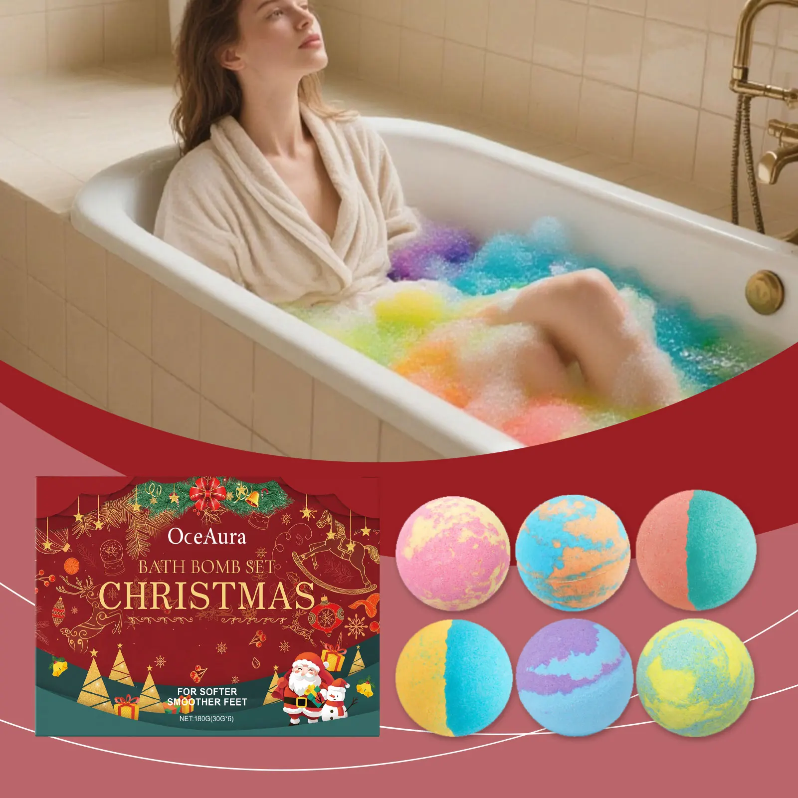 Children's Bath Bombs Set Cleanse Moisturize Skin Aromatherapy Relieve Fatigue Stress Relax Both Body and Mood Happy Bath Ball - Image 3