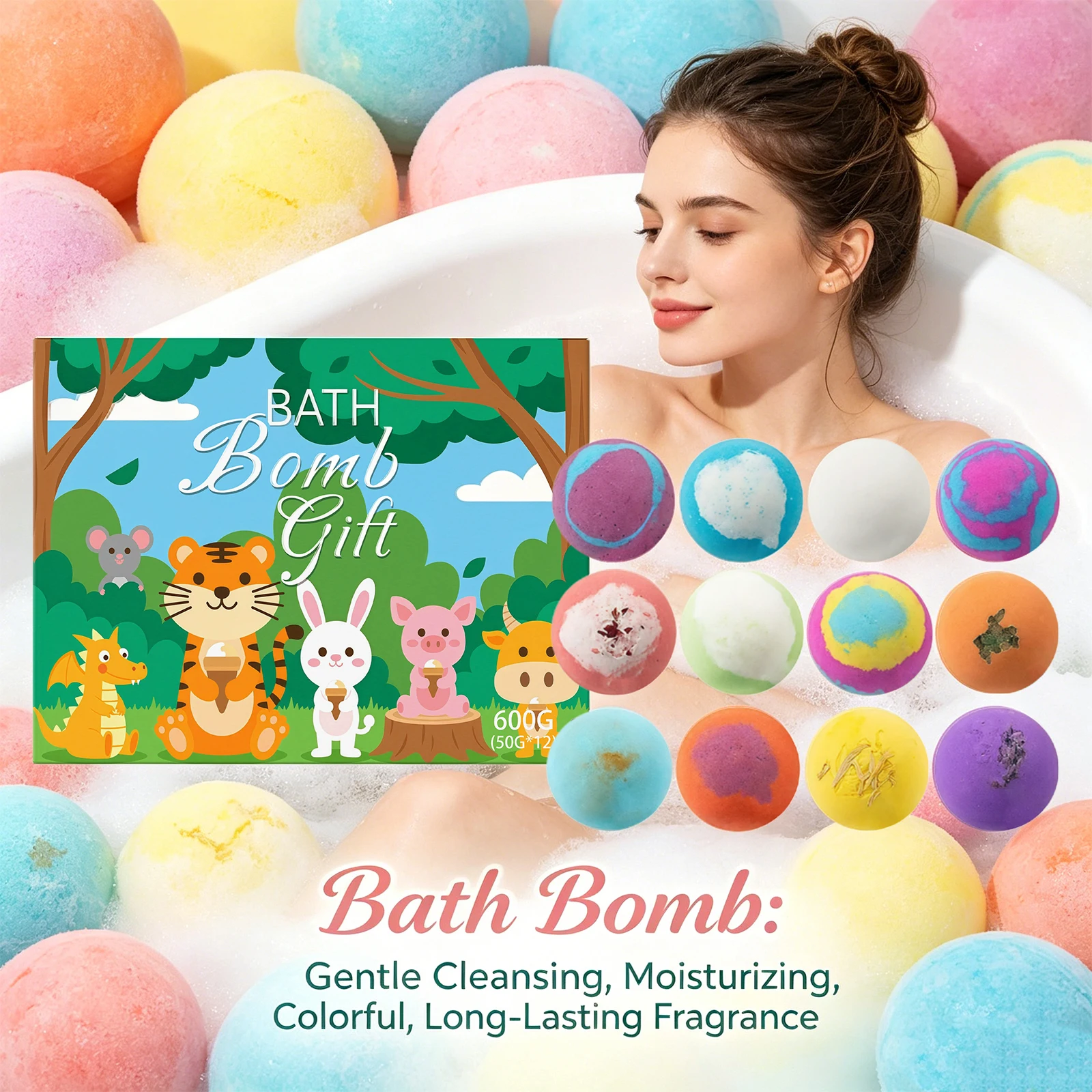 Children’s Bath Bombs Set Sea Salt Bath Essential Oils Softening Keratin for Foot Spa Bath Balls Relaxing Gift Box for Women Men - Image 4