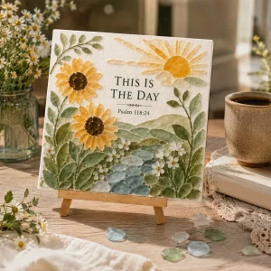 Christian Sea Glass Art DIY Kit Bible Verse Inspirational Wall Decor Faith Home Craft Set for Beginners