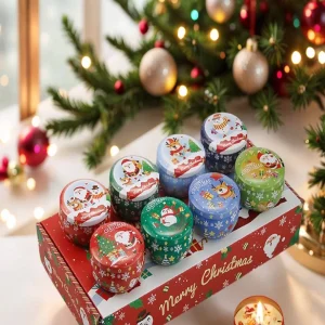 Christmas Aromatherapy Candles Santa Claus Snowmen Tin Cans Candle Christmas Decoration For Home Xmas New Year 2025 Navidad