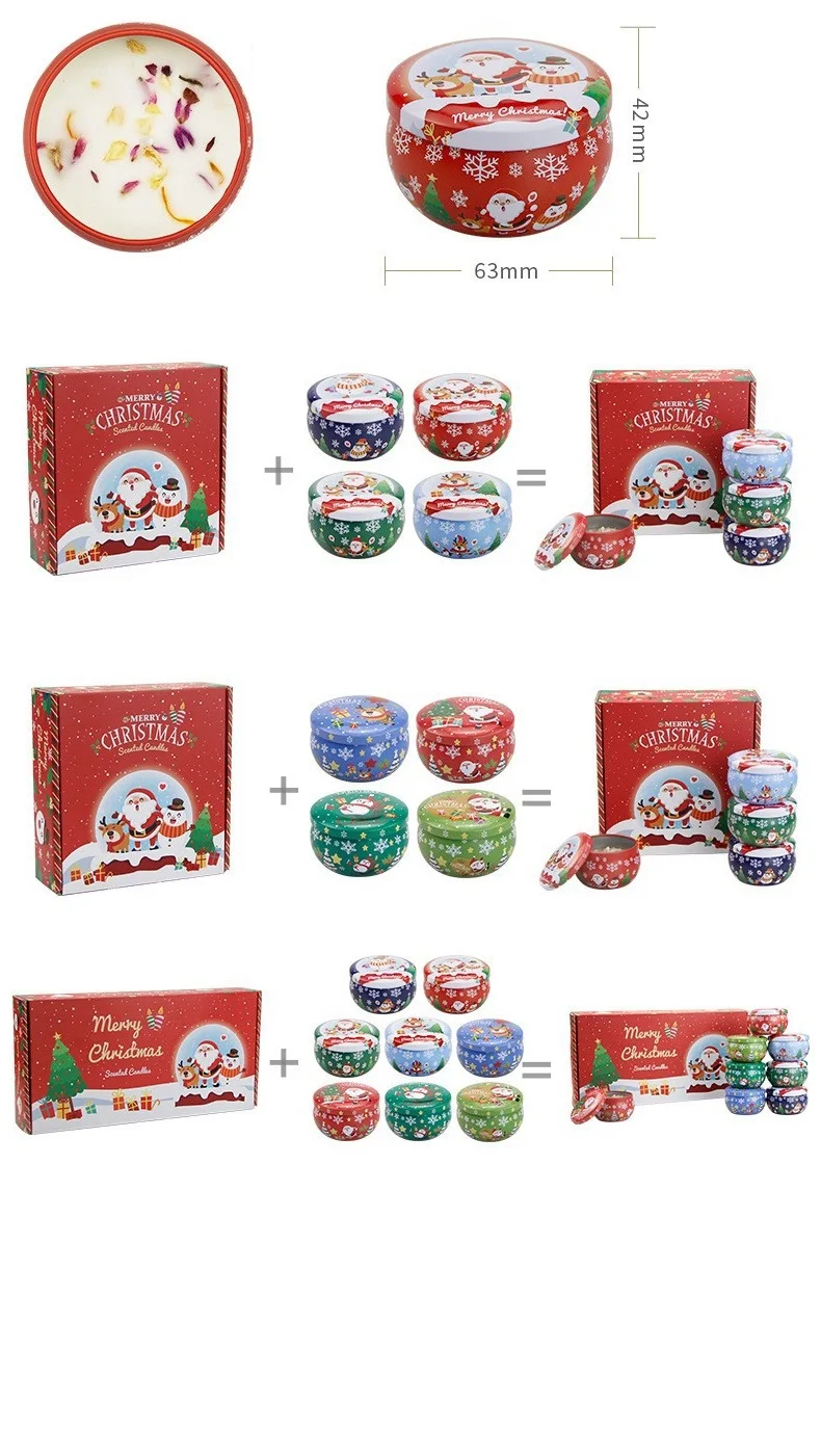 Christmas Aromatherapy Candles Santa Claus Snowmen Tin Cans Candle Christmas Decoration For Home Xmas New Year 2025 Navidad - Image 6