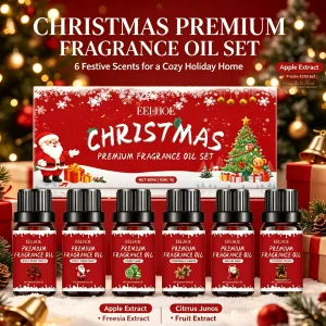 Christmas Aromatherapy Essential Oil Set Long Lasting Fragrance 6 Holiday Scents Festive Scents & Relaxing Atmosphere Xmas gifts