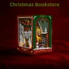 Christmas Book Nook DIY Wooden House Kit - 3D Puzzle Miniature Cabin Model, Creative Bookshelf Decor, Unique Holiday Gift Craft