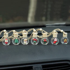 Christmas Car Pendant Perfume Aromatherapy Essential Oil Car Pendant Aromatherapy Wood Christmas Room Fragrance Bottle