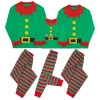 Christmas Clothes Family Set Adult Matching Xmas Sleepwear Kids Boys Green Elf Pajamas Girl Mother Daddy Festival Party Sets